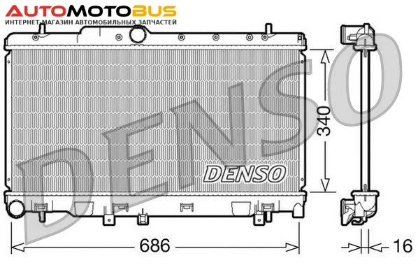 Фото Радиатор охлаждения двигателя DENSO DRM36010