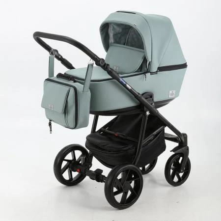 Фото Коляска 3 в 1 BeBe-mobile Gusto Deluxe эко-кожа серо-зеленый