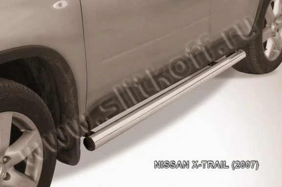 Фото Slitkoff Защита порогов d76 труба Nissan X trail 2007