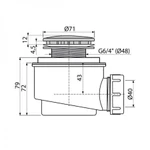 фото Сифон для душевого поддона AlcaPlast A47CR-50