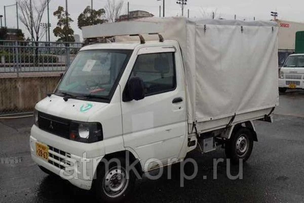 Фото Микрогрузовик бортовой тент MITSUBISHI MINICAB TRUCK кузов U61T гв 2008 багажник груз 0,35 тн пробег 115 т.км