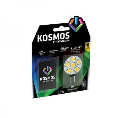 Фото Лампа светодиодная KOSMOS premium LED 1.2Вт JCR G4 12В 4500К; KLED1.2wJCRG412v4500