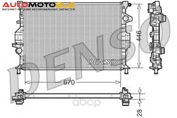 Фото Радиатор 670×446 Denso DRM10088