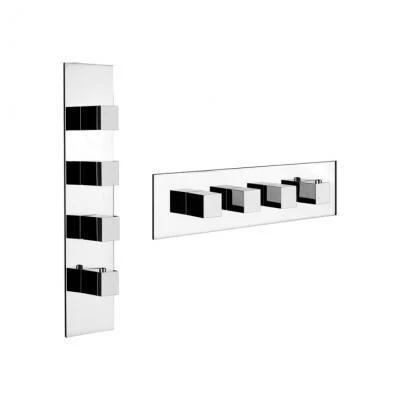 Фото Gessi Quadro Wellness 43006 031 Внешняя часть термостатического смесителя (хром) | интернет-магазин сантехники Santehmag.ru