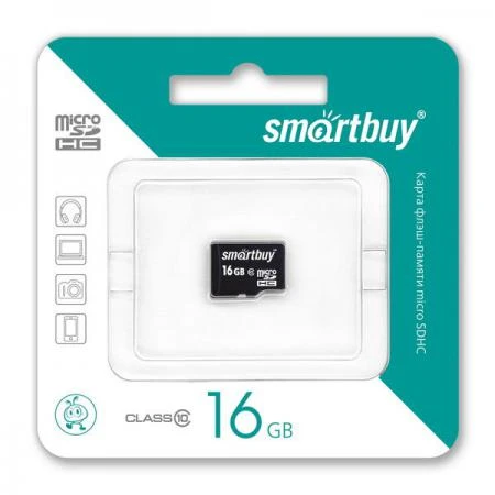 Фото SD micro карта памяти 16GB без адаптеров 10класс Smartbuy