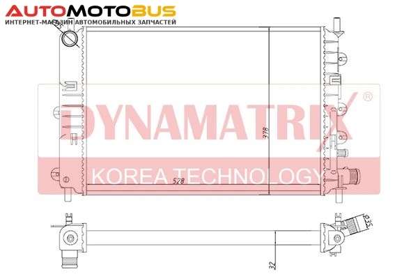 Фото Радиатор охлаждения двигателя DYNAMATRIX DR62217A