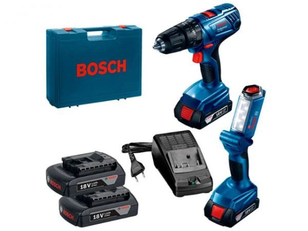 Фото Аккум. дрель-шуруповерт BOSCH GSR 180-LI в чем. + фонарь GLI 18V-300 (18.0 В