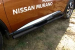 фото Slitkoff Защита порогов d76 с проступями черная NISSAN MURANO (2016)