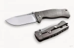 фото Нож LionSteel серии SR-1 лезвие 94 мм, рукоять - титан в деревянной коробке Цвет Серый