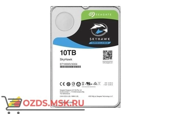 Фото SEAGATE Skyhawk ST10000VX0004, 10Тб, HDD, SATA III, 3.5″: Жесткий диск