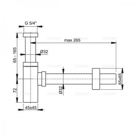 Фото Сифон для раковины AlcaPlast DESIGN A401 квадратный