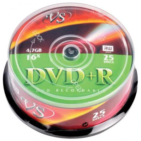 Фото Диски DVD+R VS, 4,7 Gb, 16x, 25 шт., Cake Box