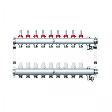 Фото Коллектор в сборе с расходомерами на 9 выходов Wester нержавейка