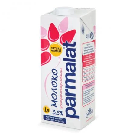 Фото Молоко PARMALAT (Пармалат), жирность 3,5%, картонная упаковка, 1 л