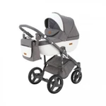 фото Коляска 2в1 BeBe-Mobile Ravenna V7 кожа белая/серая + серый