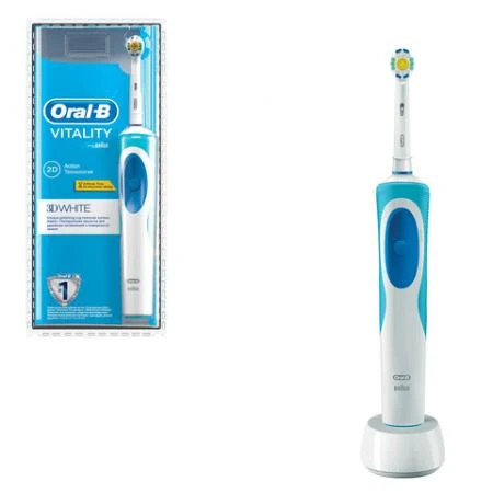 Фото Зубная щетка электрическая ORAL-B (Орал-би) Vitality 3D White D12.513, "Отбеливающая", блистер