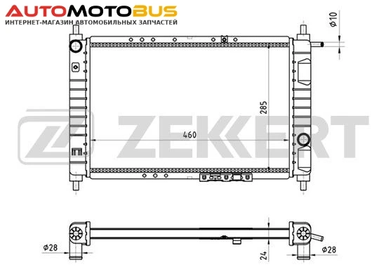 Фото Радиатор охлаждения двигателя ZEKKERT MK-1394