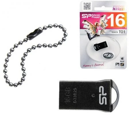 Фото Флэш-диск 16 GB, SILICON POWER Touch Т01, USB 2.0, черный