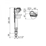 фото Впускной механизм AlcaPlast A18 1/2" с нижней подводкой металлическая резьба