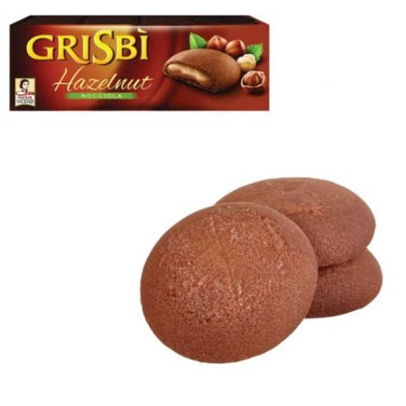 Фото Печенье GRISBI (Гризби) "Hazelnut", с начинкой из орехового крема, 150 г, Италия