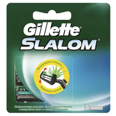 Фото Сменные кассеты для бритья GILLETTE (Жиллет) "Slalom", 3 шт., для мужчин