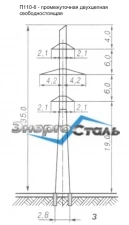 Фото Промежуточные опоры ЛЭП П110-6