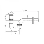 фото Сифон для раковины AlcaPlast A432 U-форма