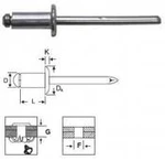 фото Заклепка вытяжная лепестковая 4,8х30,0 стандарт аллюминий(AlMg 3,5%)/сталь