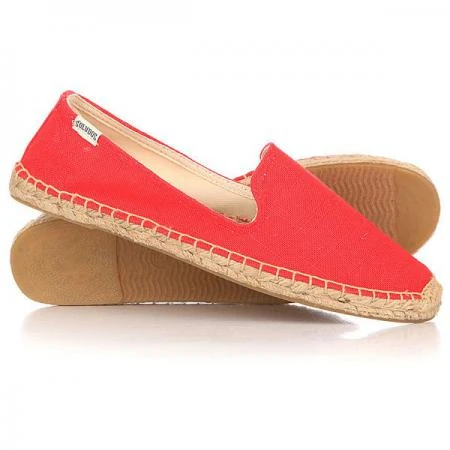 Фото Слипоны женские Soludos Smoking Slipper Linen Coral