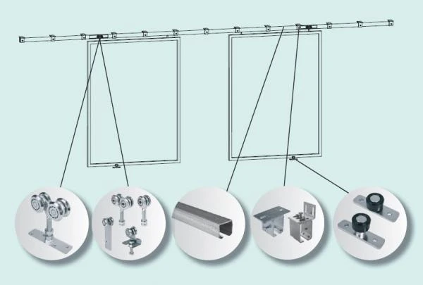 Фото Комплектующие для подвесных откатных ворот до 600кг.