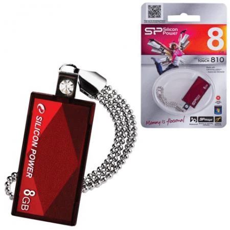 Фото Флэш-диск 8 GB, SILICON POWER Touch 810, USB 2.0, красный