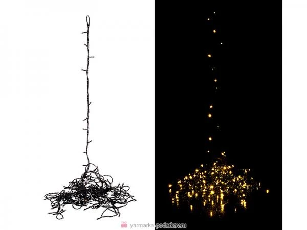 Фото Электрогирлянда со светодиодами уличная 220в 10 м 200 led теплый белый