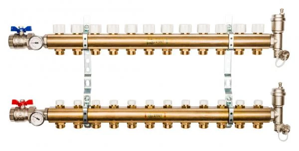 Фото Коллектор Stout из латуни без расходомеров 12 выходов