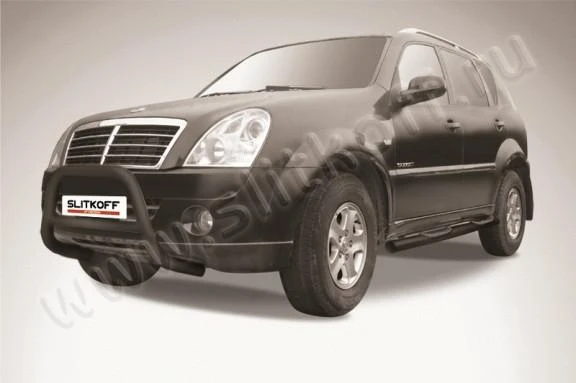 Фото Slitkoff Кенгурятник d57 низкий черный SsangYong REXTON (2010)