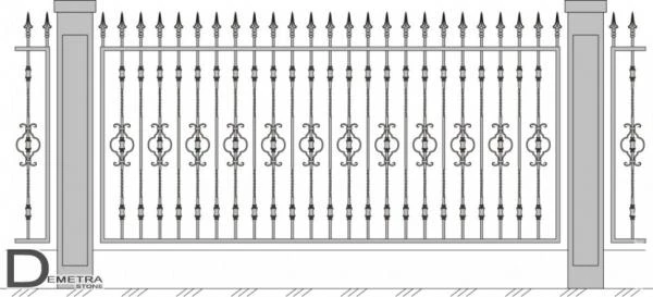 Фото Кованый забор З-001 (1.8м. x 2.8 м)
