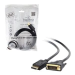 фото Кабель DisplayPort-DVI, 1,8 м, GEMBIRD, M-M, экранированный, для передачи цифрового видео, CC-DPM-DVIM-6