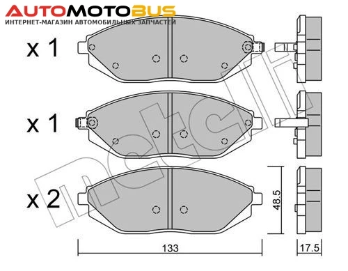 Фото Комплект тормозных дисковых колодок METELLI 22-0908-0