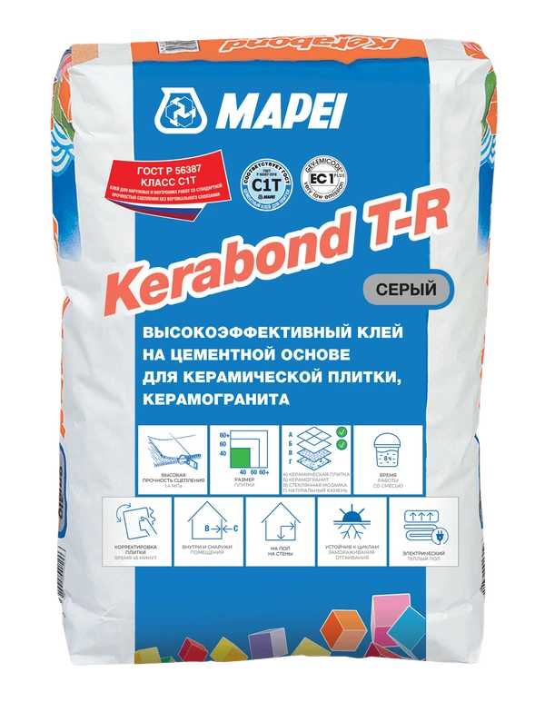 Фото KERABOND T–R Цементный клей /25кг/ серый