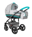 фото Коляска 2в1 BeBe-Mobile Movo R14 кожа мятная + серый/темно-серый + черный