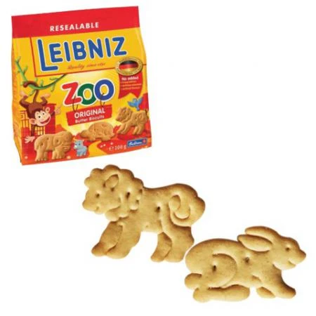 Фото Печенье BAHLSEN Leibniz (БАЛЬЗЕН Лейбниц) "Zoo original", сливочное, фигурное, 100 г, Германия