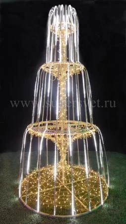 Фото Мотив «Фонтан» BN-280-FOUNTAIN-12V с эффектом «Тающая сосулька». Высота 2,8 м. 12/24 В Цвет: теплый белый и хо