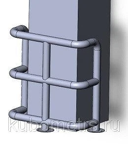 Фото Колесоотбойник угловой для защиты колонн КМ-950/76х3