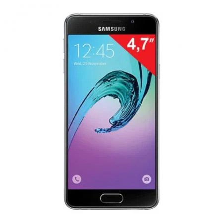 Фото Смартфон SAMSUNG Galaxy A3, 2 SIM, 4,7", 4G (LTE), 5/8 Мп, 16 Гб, microSD, черный, сталь и стекло