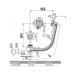 фото Слив-перелив для ванны AlcaPlast A564CRM2 с напуском воды