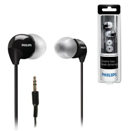 Фото Наушники PHILIPS SHE3590BK/10, проводные, 1,2 м, стерео, вкладыши с шумоподавлением, черные