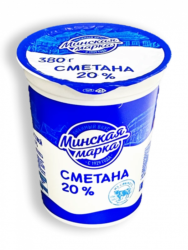 Фото Сметана Минская марка 20% 380г стакан