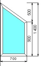Фото Окно трапеция профиль 70мм
