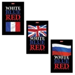 фото Блокнот А6, 40 л., склейка, ламинированная обложка, HATBER, "White Blue Red", 97х155 мм