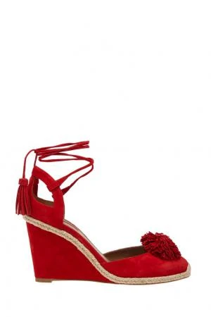 Фото Aquazzura Замшевые туфли Sunshine Wedge Espadrille