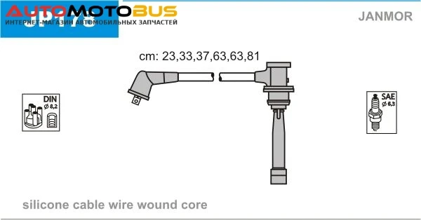 Фото Комплект проводов зажигания JANMOR JP178